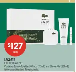 Shoppers Drug Mart LACOSTE L.12.12 BLANC SET offer