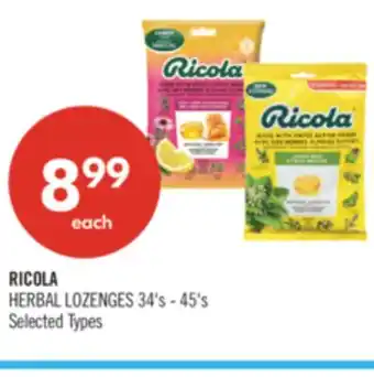 Shoppers Drug Mart RICOLA HERBAL LOZENGES offer