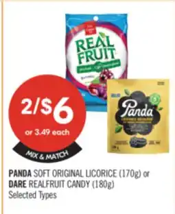 Shoppers Drug Mart PANDA SOFT ORIGINAL LICORICE (170g) or DARE REALFRUIT CANDY (180g) offer