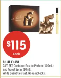 Shoppers Drug Mart BILLIE EILISH GIFT SET Contains: Eau de Parfum (100mL) and Travel Spray (10mL) offer