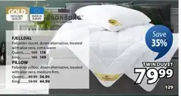 JYSK FJELLDAL Polyester duvet,PILLOW Polyester pillow offer