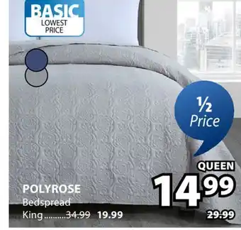 JYSK Polyrose Bedspread offer