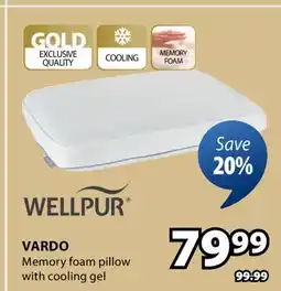 JYSK Vardo Memory foam Pillow with Cooling Gel offer