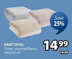 JYSK KRATTIFIOL Throw, oversized fleece offer