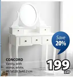 JYSK CONCORD Vanity, with mirror, white offer