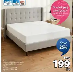 JYSK F15 Memory foam mattress offer