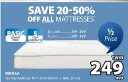 JYSK MENSA Spring mattress, firm mattress-in-a-box offer