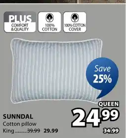 JYSK SUNNDAL Cotton pillow offer