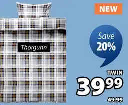 JYSK THORGUNN FLANNEL DUVET COVER SET TWIN offer