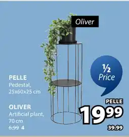 JYSK PELLE Pedestal, OLIVER Artificial plant, cm offer