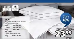 JYSK LYON QUEEN PILLOW offer