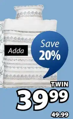 JYSK ADDA DUVET COVER SET TWIN offer