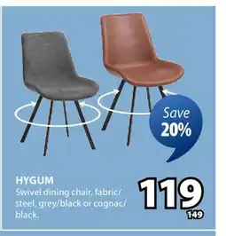 JYSK HYGUM Swivel dining chair offer