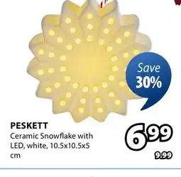 JYSK PESKETT Ceramic Snowflake with LED offer