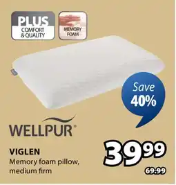 JYSK VIGLEN Memory foam pillow offer