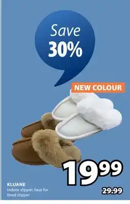JYSK KLUANE Indoor slipper, faux fur offer