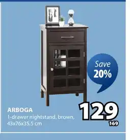 JYSK ARBOGA 1-drawer nightstand offer