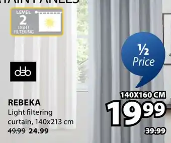 JYSK Rebeka Light filtering curtain offer