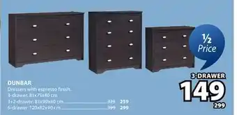 JYSK Dunbar Dressers offer