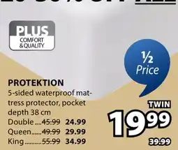 JYSK PROTEKTION 5-sided waterproof mat-tress offer