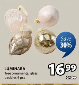 JYSK LUMINARA Tree ornaments, glass baubles offer