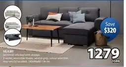 JYSK VEJLBY Sectional sofa bed with storage offer