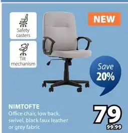 JYSK NIMTOFTE Office chair, low back offer