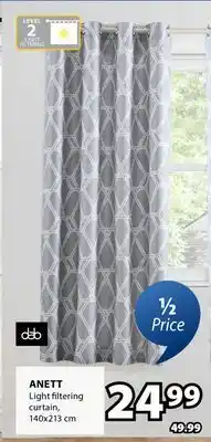 JYSK ANETT Light filtering curtain offer
