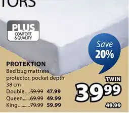 JYSK PROTEKTION Bed mattress protector offer
