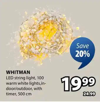 JYSK WHITMAN LED string light offer
