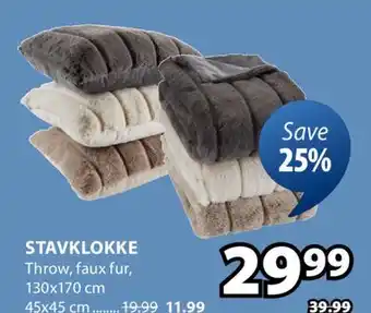 JYSK STAVKLOKKE Throw offer