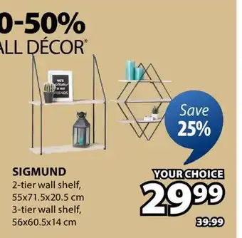JYSK SIGMUND 2-tier wall shelf offer