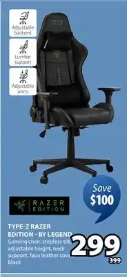 JYSK TYPE-Z RAZER EDITION - BY LEGEND Gaming chair offer