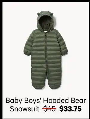 Joe Fresh Baby Boys' Hooded Bear Snowsuit offer