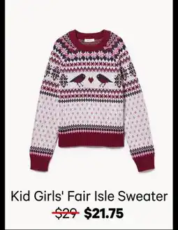 Joe Fresh Kid Girls' Fair Isle Sweater offer