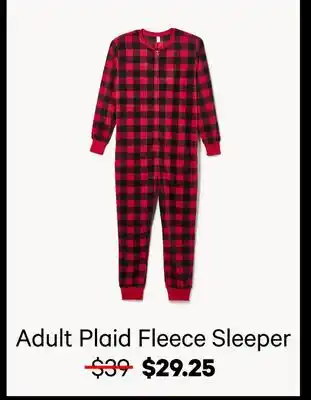 Joe Fresh Adult Plaid Fleece Sleeper offer