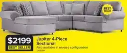 Leon's Jupiter 4-Piece Sectional with Left-Facing Chaise - Ash Grey offer