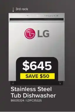 Leon's LG Stainless Steel Dishwasher with 3rd Rack - LDFC3532S offer