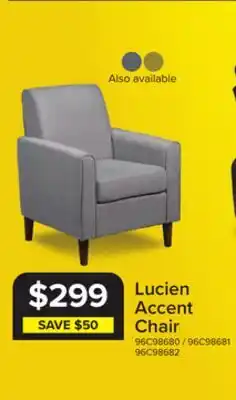 Leon's Lucien Accent Chair - Light Grey offer