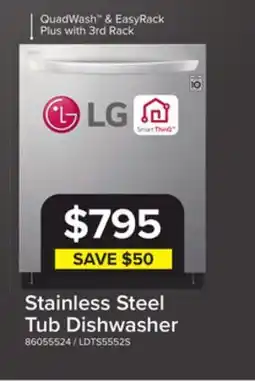 Leon's QuadWash & EasyRack Plus with 3rd Stainless Steel Tub Dishwasher offer