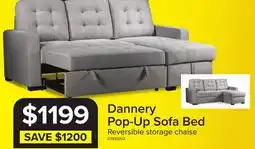 Leon's Dannery Pop-Up Sofa Bed - Light Grey offer