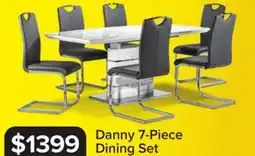Leon's Danny 7-Piece Extendable Dining Set - White and Dark Grey offer