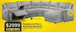 Leon's Pasadena 6-Piece Reclining Sectional with Right-Facing Chaise - Light Grey offer