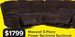 Leon's Maxwell 5-Piece Power Reclining Sectional - Brown offer