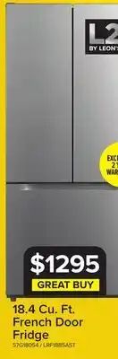 Leon's L2 29.5 18.4 Cu. Ft. Stainless Steel French Door Refrigerator - LRF18B5AST offer