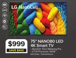 Leon's LG 75 4K NanoCell Smart LED TV - 75NANO80AUA offer