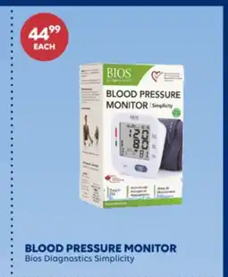 Wellwise by Shoppers Bios Diagnostics Simplicity BLOOD PRESSURE MONITOR offer
