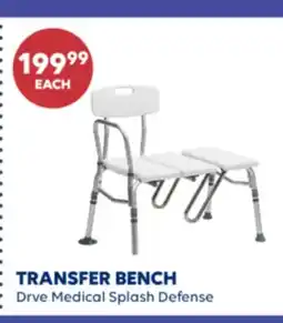 Wellwise by Shoppers TRANSFER BENCH Drve Medical Splash Defense offer