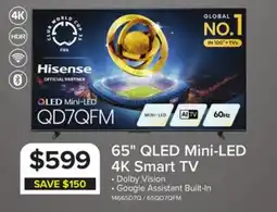 Leon's Hisense 65 4K Smart QLED MiniLED TV - 65QD7QFM offer