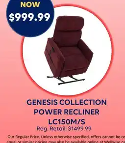 Wellwise by Shoppers GENESIS COLLECTION POWER RECLINER offer